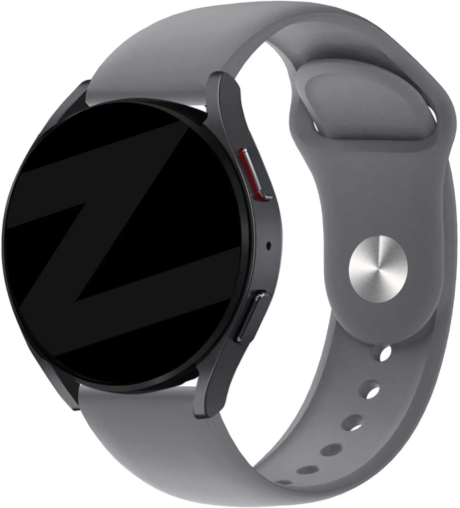 Bandz Actyve Smartwatch 20mm Armband Silikon 'Deluxe' für Actyve Smartwatch 20mm - Grau - Druckknopf Verschluss