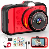 Kinderkamera, 3,5" Großes Display Kinder Kamera mit 360°Rotierendes Zoomobjektiv |Selfies|LED-Blitz |1080P Digitalkamera Fotoapparat Kinder mit 32G Karte |Spielzeug Geschenke für Kinder 3-12