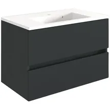 Möbel Boss Waschtisch Baabe 2 Schubkästen 80 x 56 x 47 cm Grau/Graphit Matt