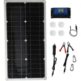 25-w-monokristallines Solarset Mit 30-a-regler Für Camping, Bootfahren Und Fahrzeugstromversorgung