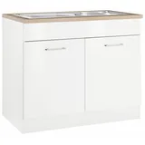 KOCHSTATION Spülenschrank KS-Utah Breite 100 cm weiß