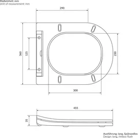 ECD Germany Spülrandloses Wand-WC mit WC-Sitz Weiß