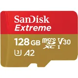 SanDisk Extreme microSDXC UHS-I U3 A2 V30 + SD-Adapter 128 GB