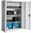Tectake tectake® Aktenschrank aus pulverbeschichtetem Stahl, 3 höhenverstellbare Einlegeböden, 140 x 90 x 40 cm