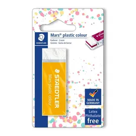 Staedtler Radierer Mars plastic colour, geringe Krümelbildung, Phthalat- und latexfrei, Blisterkarte mit 1 Radierer, 52650E1BK1