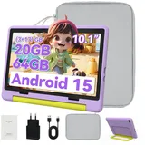BUFO Kinder Lern-Tablet mit Elternkontrolle 10'' Android 15,64GB Tablet (10", 64 GB, Android 15, Kids Bumper blau) grau|lila