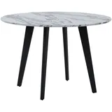 Beliani Esstisch Grau Weiß Schwarz MDF Tischplatte Marmoroptik Rund Minimalistisch Modern - 2 Jahre Gewährleistung - mind. 14 Tage Rückgaberecht -