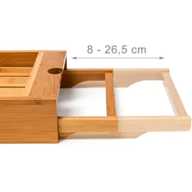 Relaxdays Badewannenablage ausziehbar Holz Braun