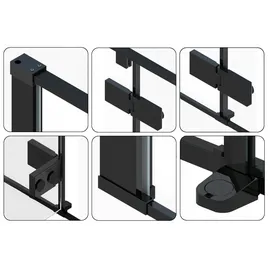 REA Fargo Duschkabine 90 x 195 cm rechts schwarz transparent