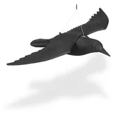 Relaxdays 2x Taubenschreck Krähe, fliegend schwarz