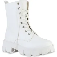 VAN HILL Damen Plateau Boots in Weiss