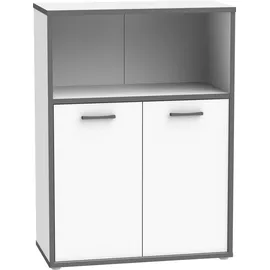 Forte Bücherregal 84,5 x 41,5 x 115,1 cm Weiß/Grau