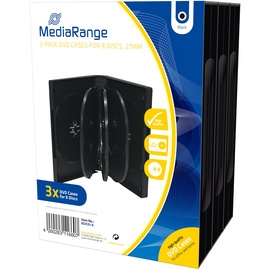 MediaRange BOX35-8 DVD-Leerhülle für 8 Discs, 27mm, Schwarz