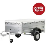 Stema Anhänger BH 7.5-20-12.1B mit Bordwandaufsatz u. Flachplane  (Nutzlast: 583 kg, Einachser, Kasteninnenmaß: 201 x 117 x 60 cm, Ungebremst)