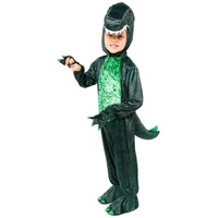 Amscan Kostüm Dinosaurier Kostüm "Dark Dino" für Kinder - Grün, Urzeit Tierkostüm grün 6-8 Jahre