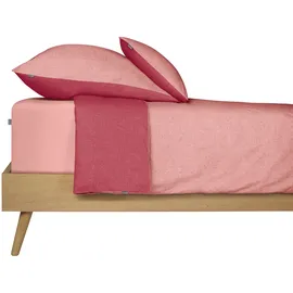 SCHIESSER Doubleface Renforcé puderrosa/beere 155 x 220 cm + 80 x 80 cm