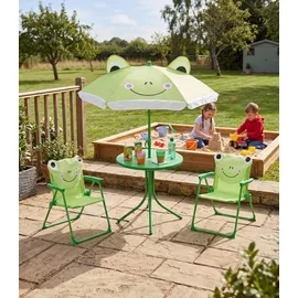 Koopmann International Kinder-Gartenmöbel-Set 4-teilig LEOPOLD, Grün Hellgrün Polyester Stahl