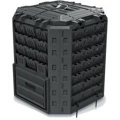 Prosperplast Komposter 310 Liter Gartenkomposter Schnellkomposter schwarz
