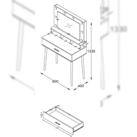 VCM Schminktisch Spiegel Lindas