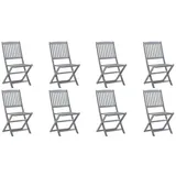 vidaXL Klappbare Gartenstühle 8 St. 8 x 8 x 8 cm grau