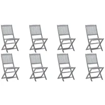 vidaXL Klappbare Gartenstühle 8 St. 8 x 8 x 8 cm grau