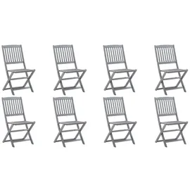 vidaXL Klappbare Gartenstühle 8 St. 8 x 8 x 8 cm grau