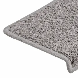 vidaXL Teppich-Treppenstufen 15 Stk. 65x21x4 cm Grau Rechteckiger Rand