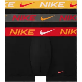 Nike Trunk Boxershorts Schwarz / Rot / Orange L 3er Pack