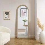 SalesFever Ganzkörperspiegel (1 St.), Rahmen abgerundet aus Kunstfell beige