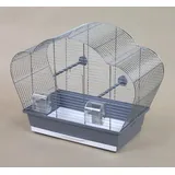 Vogelkäfig Beta Chrom grau Vogelheim für Sittiche