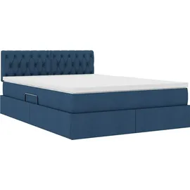 vidaXL Bett mit Stauraum und LED 140 x 200 cm Blau