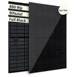 VALE Balkonkraftwerk leistungsstarkes Solaranlage Set mit 2 Modulen Bifazial Full-Black, (private Energieerzeugung, Photovoltaik Set, 880, 890, 900, 920 Wp), BKW, PV-Anlage, Solarpanele, Solarstrom, H 172,2cm, B 113,4cm, T 3cm