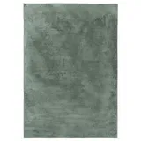 benuta Basic Fellteppich Furry Grün 140x200 cm - Moderner Teppich für Wohnzimmer