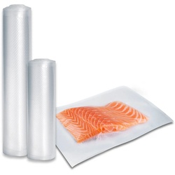 Caso Vakuumier-Folienrollen, Zubehör für alle Balken-Vakuumierer der Caso Modelle Rommelsbacher LAICA WMF Gastroback Foodsaver Genio Solis, 50x Folienbeutel+2 Folienrollen weiß