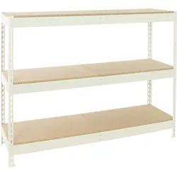 Schwerlastregal MID WOOD YETI THREE | HxBxT 150x150x45cm | Fachlast 400kg | Weiß