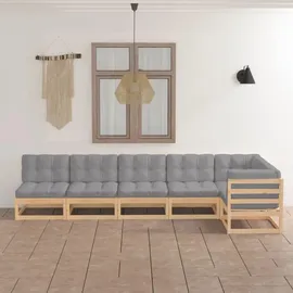 vidaXL 6-tlg. Garten-Lounge-Set mit Kissen Kiefer Massivholz