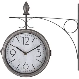 Beliani Wanduhr ROMONT 34 cm Metall silber