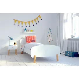 Möbilia 90 x 200 cm Weiß/Natur