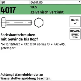 Industrial Quality Supplies Sechskantschraube ISO 4017 VG M10 x 70 10,9 100 Stück