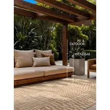 Ted Baker Barkham Wendeteppich", beige Jute weiß), B:200cm H:8mm L:300cm, Polypropylen, Teppiche, Teppich, Designteppich, Wetterfest, Pflegeleicht, Modern, Wohnzimmer, Terrasse