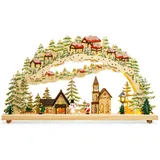 SIKORA Schwibbogen LB82 großer Holz LED Winterdorf 58 x 4 x 38 cm