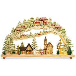 SIKORA Schwibbogen LB82 großer Holz LED Winterdorf 58 x 4 x 38 cm