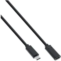 InLine USB 3.2 Gen.1x2 Kabel, USB-C Verlängerung ST/BU, schwarz,