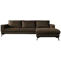 KAWOLA Sofa BLOOM Ecksofa Leder dunkelbraun
