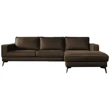KAWOLA Sofa BLOOM Ecksofa Leder dunkelbraun