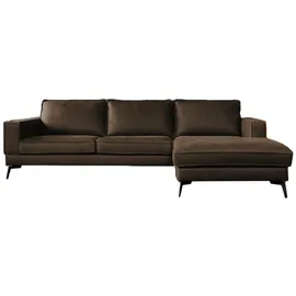 KAWOLA Sofa BLOOM Ecksofa Leder dunkelbraun