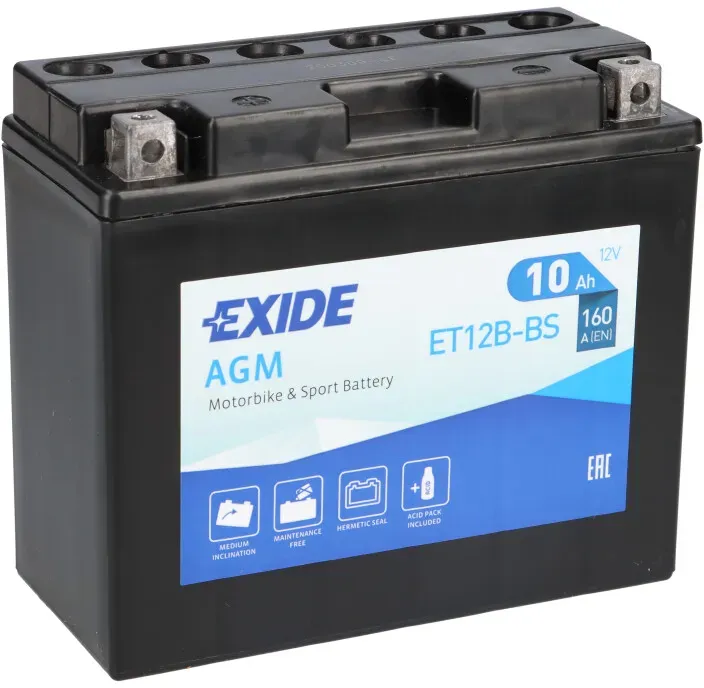 Exide ET12B-BS 12V 10Ah Bike AGM Motorradbatterie