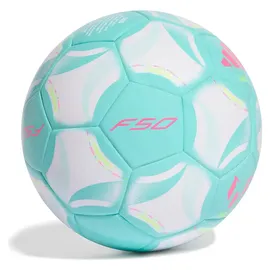 adidas Unisex Messi League Ball, White/Flash Aqua/Halo Mint/Lucid pink, 4