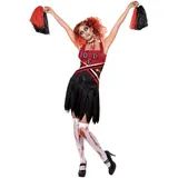 Smiffys Kostüm High School Horror Cheerleader, mit Kleid und Pompons