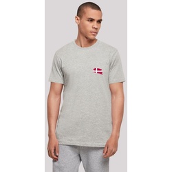 F4NT4STIC T-Shirt Dänemark Flagge Denmark Print grau L